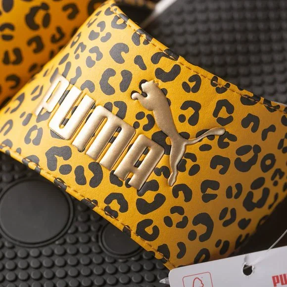 NWT Big Kids Puma Slides Size 7C Cat Print - Picture 3 of 4